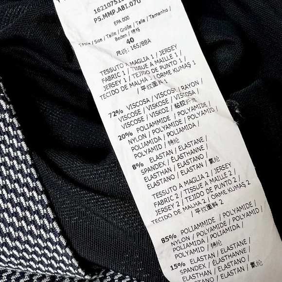 MAX MARA Retro 50s Zig Zag Check V-Neck Short Cap Sleeve Midi Sheath Dress 6 - Picture 7 of 7